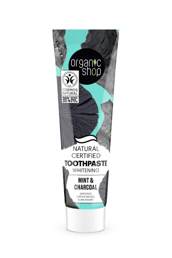 PASTA DE DIENTES NATURAL CERTIFICADA BLANQUEANTE, MENTA Y CARBÓN - 100 gr