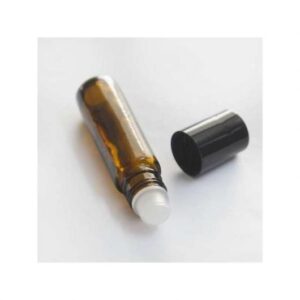 Envase Roll-on vidrio ambar tapon negro 10ml